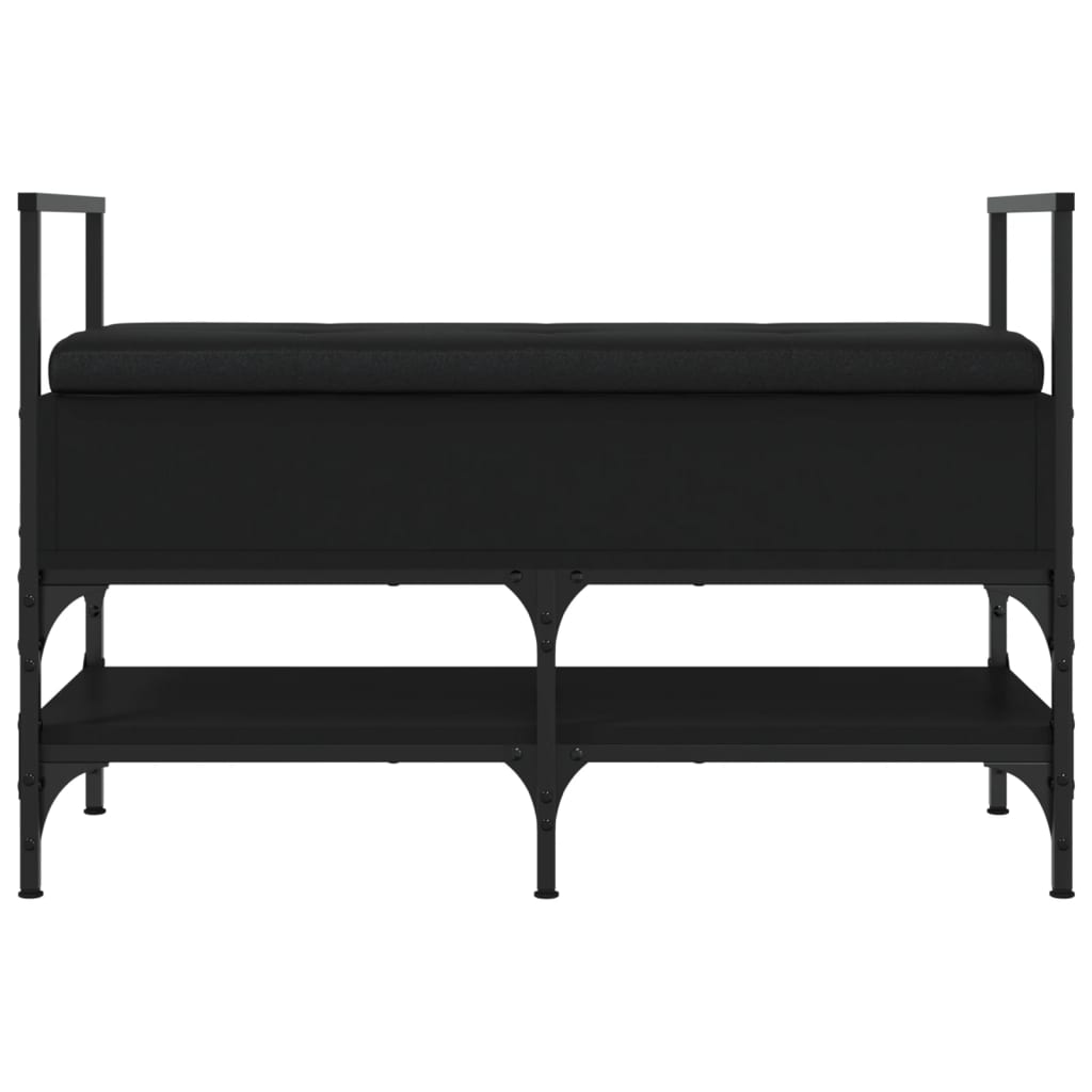 Banc à chaussures noir 85,5x42x57,5 cm bois d'ingénierie Bancs coffres vidaXL   