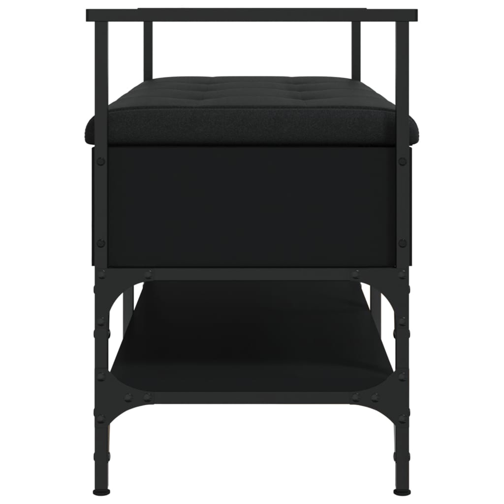 Banc à chaussures noir 85,5x42x57,5 cm bois d'ingénierie Bancs coffres vidaXL   