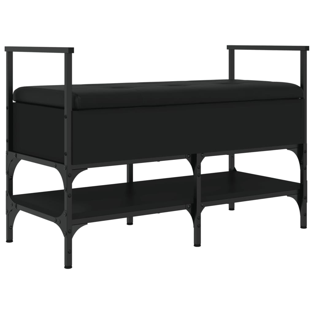 Banc à chaussures noir 85,5x42x57,5 cm bois d'ingénierie Bancs coffres vidaXL   