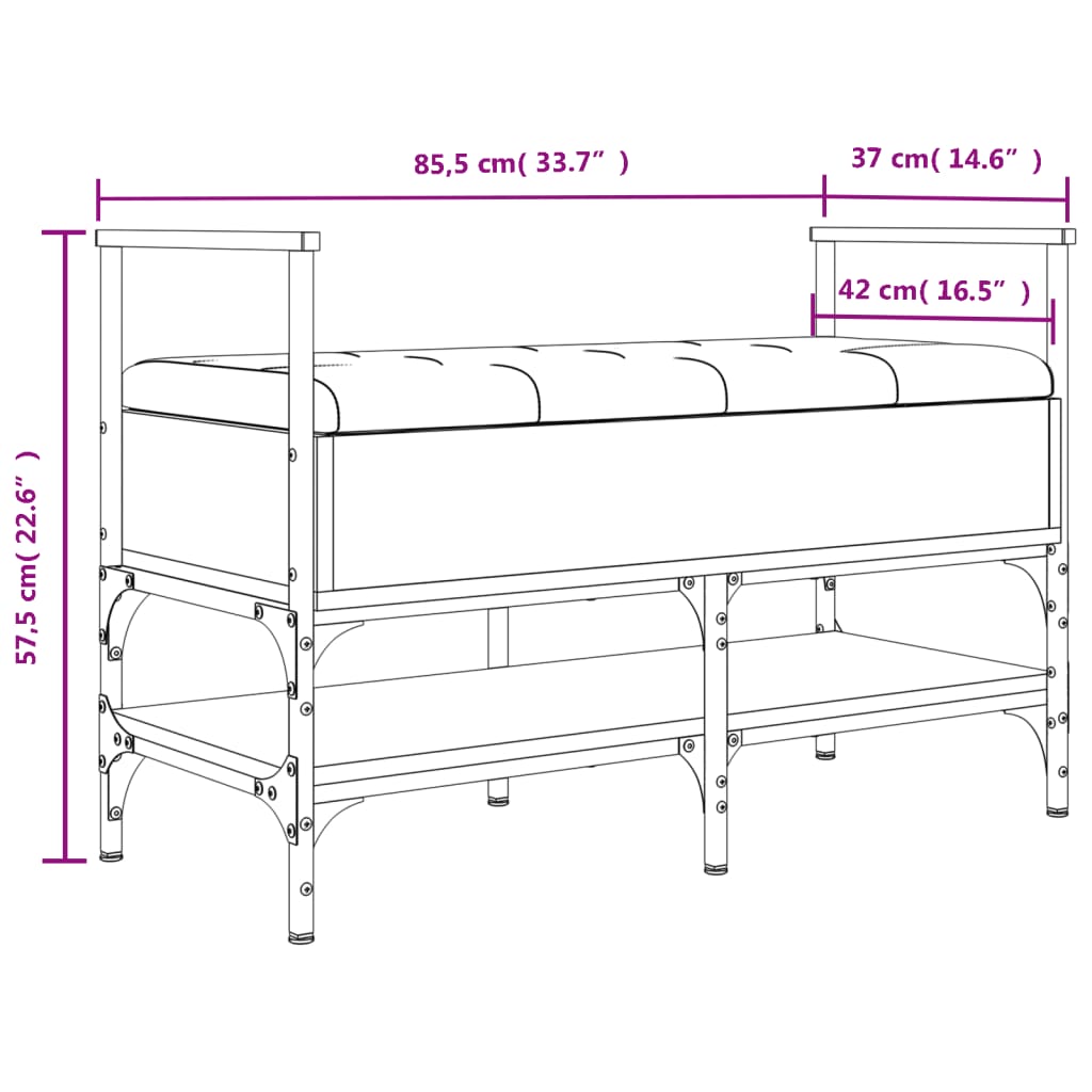 Banc à chaussures noir 85,5x42x57,5 cm bois d'ingénierie Bancs coffres vidaXL   