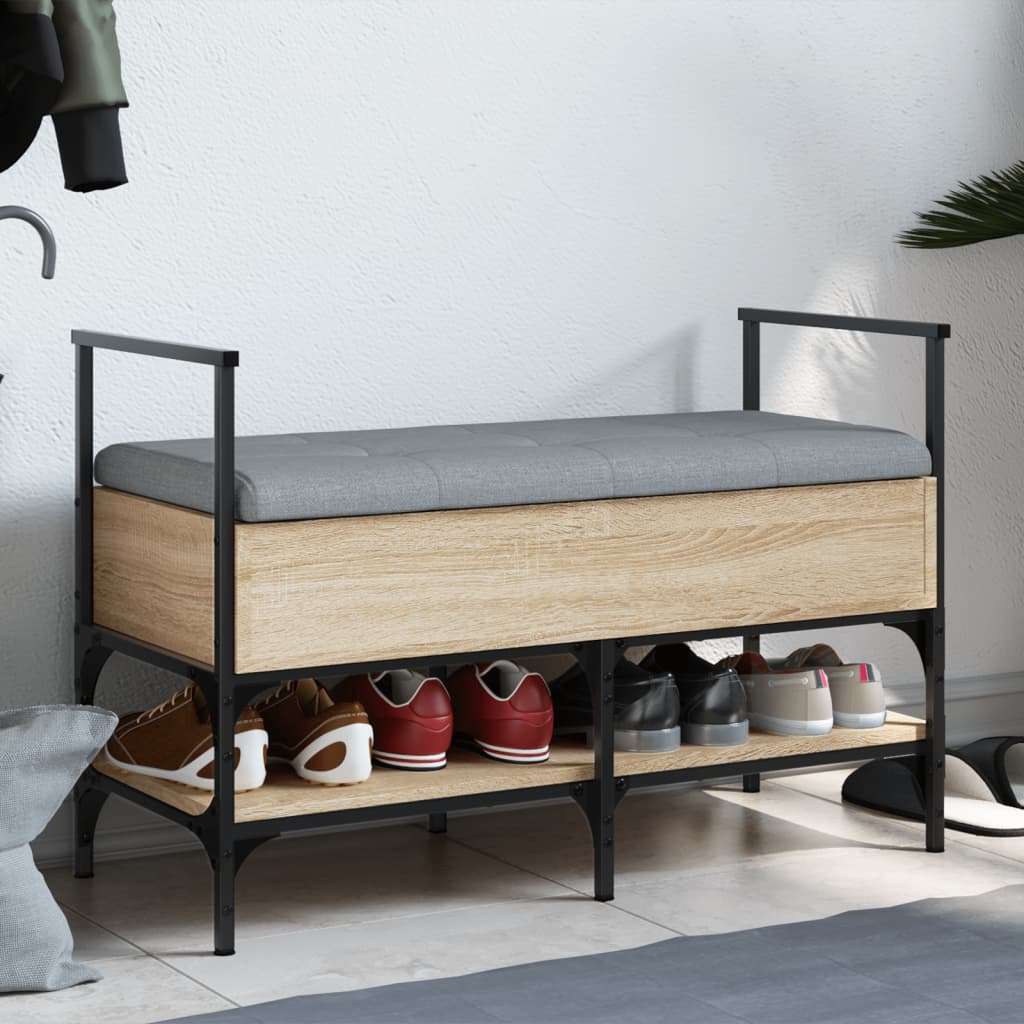 Banc à chaussures chêne sonoma 85,5x42x57,5 cm bois ingénierie Bancs coffres vidaXL   