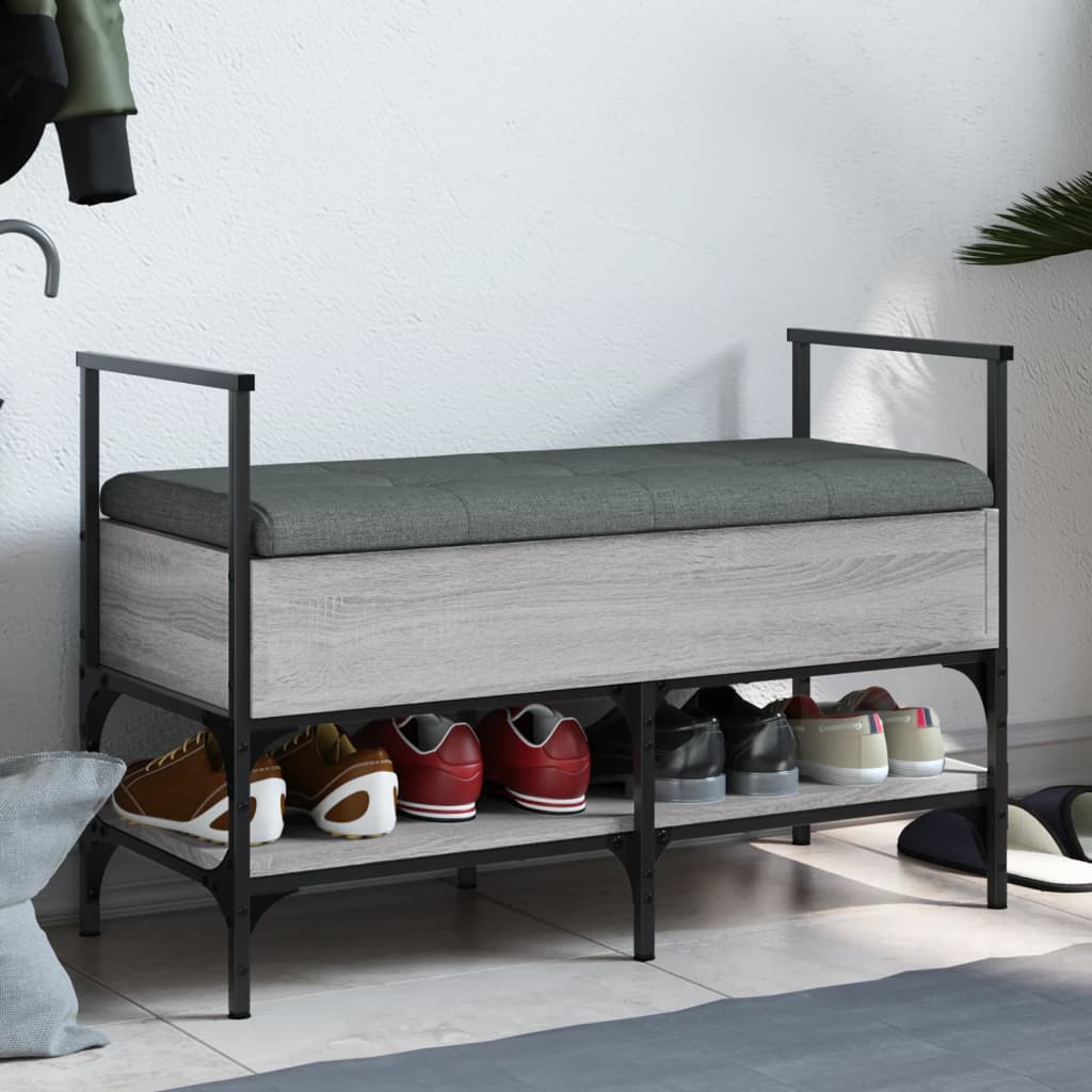 Banc à chaussures sonoma gris 85,5x42x57,5 cm bois d'ingénierie Bancs coffres vidaXL   