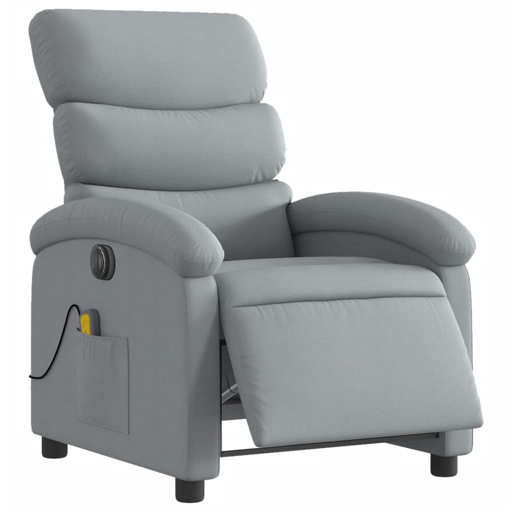 Fauteuil de massage inclinable électrique gris clair tissu Fauteuils vidaXL   