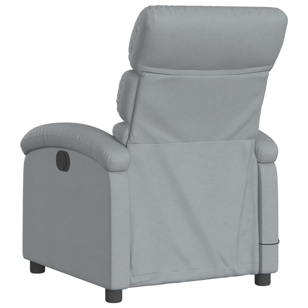 Fauteuil de massage inclinable électrique gris clair tissu Fauteuils vidaXL   