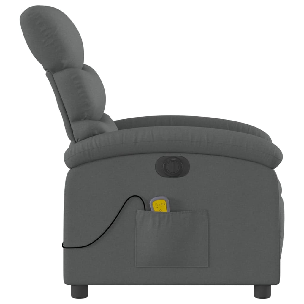 Fauteuil inclinable de massage électrique gris foncé tissu Fauteuils vidaXL   