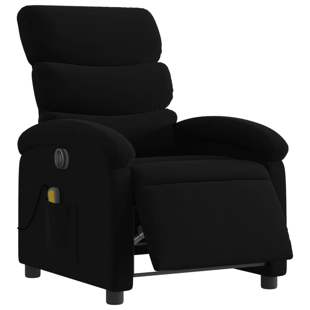 Fauteuil de massage inclinable électrique Noir Tissu Fauteuils vidaXL   