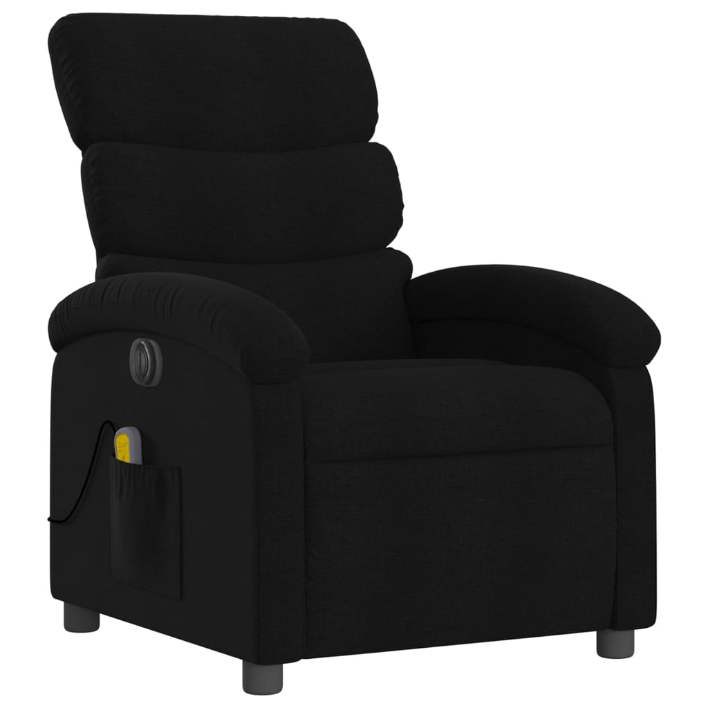 Fauteuil de massage inclinable électrique Noir Tissu Fauteuils vidaXL   