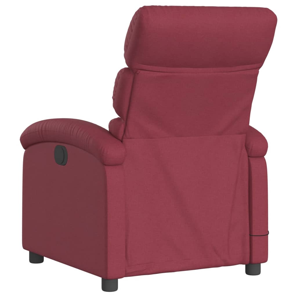 Fauteuil de massage inclinable électrique Rouge bordeaux Tissu Fauteuils vidaXL   