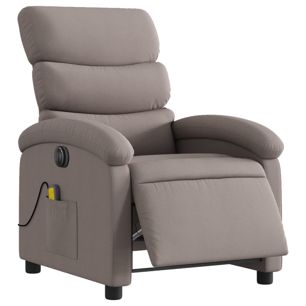 Fauteuil de massage inclinable électrique Taupe Tissu Fauteuils vidaXL   