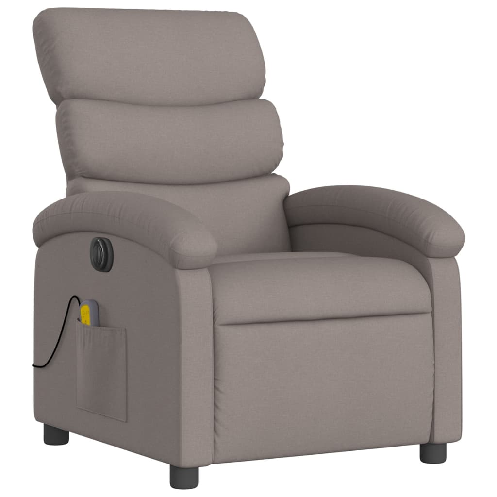 Fauteuil de massage inclinable électrique Taupe Tissu Fauteuils vidaXL   