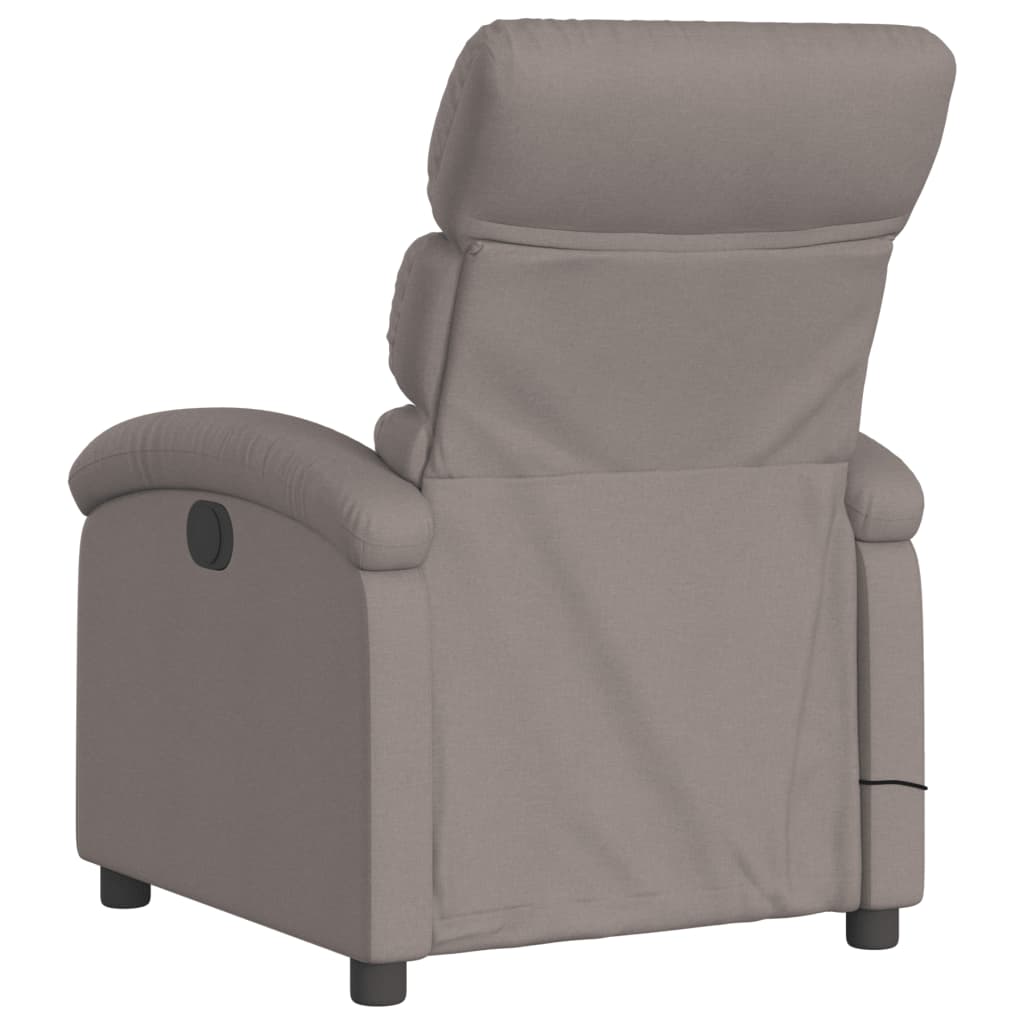 Fauteuil de massage inclinable électrique Taupe Tissu Fauteuils vidaXL   