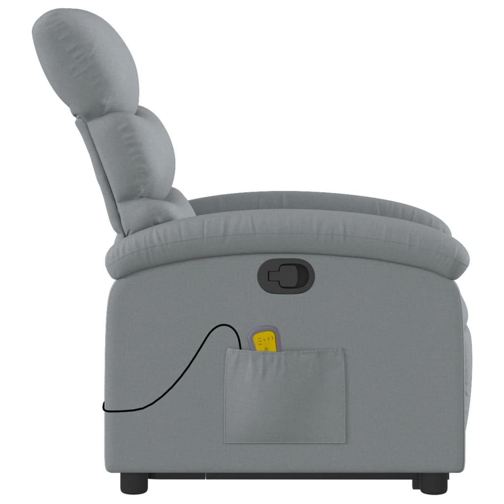 Fauteuil de massage inclinable Gris clair Tissu Fauteuils vidaXL   