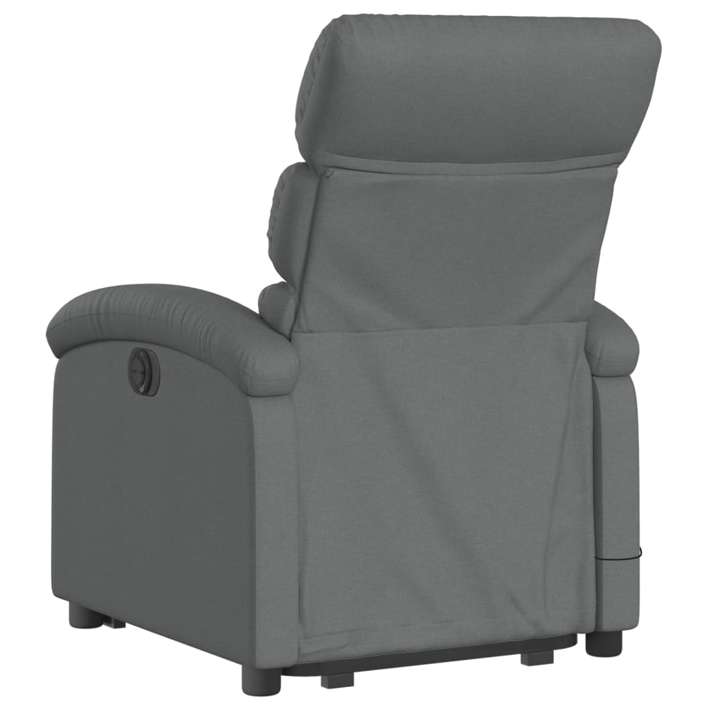 Fauteuil de massage inclinable Gris foncé Tissu Fauteuils vidaXL   