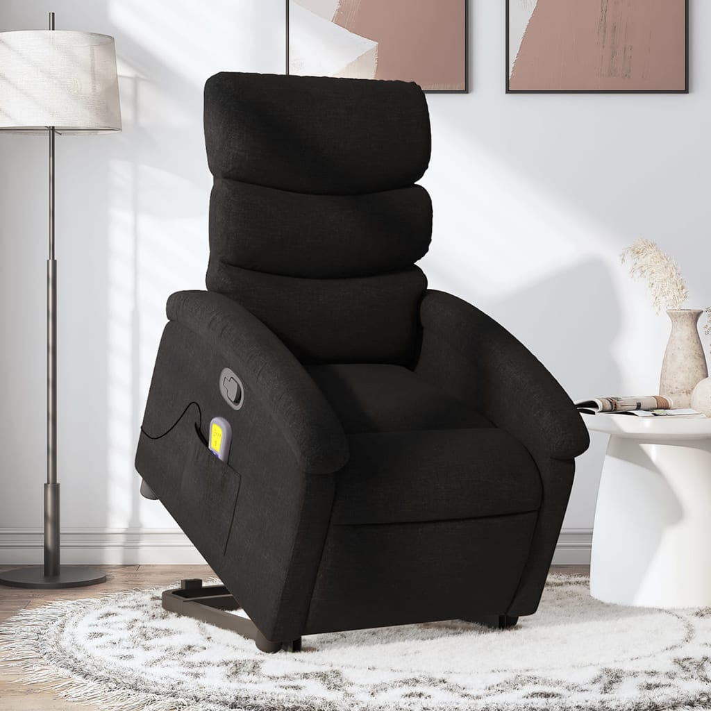 Fauteuil de massage inclinable Noir Tissu Fauteuils vidaXL   