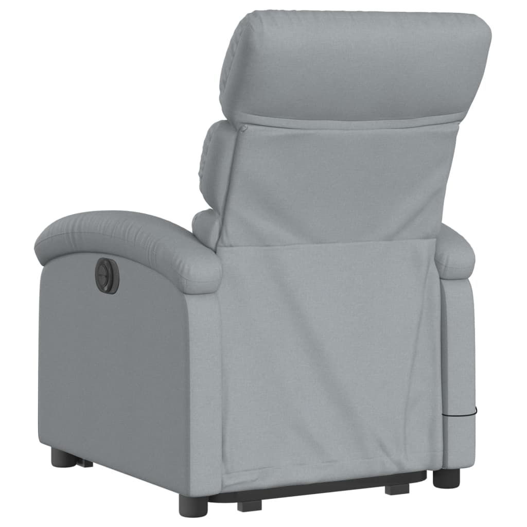 Fauteuil inclinable de massage électrique Gris clair Tissu Fauteuils vidaXL   