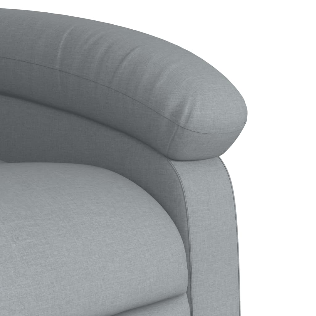 Fauteuil inclinable de massage électrique Gris clair Tissu Fauteuils vidaXL   