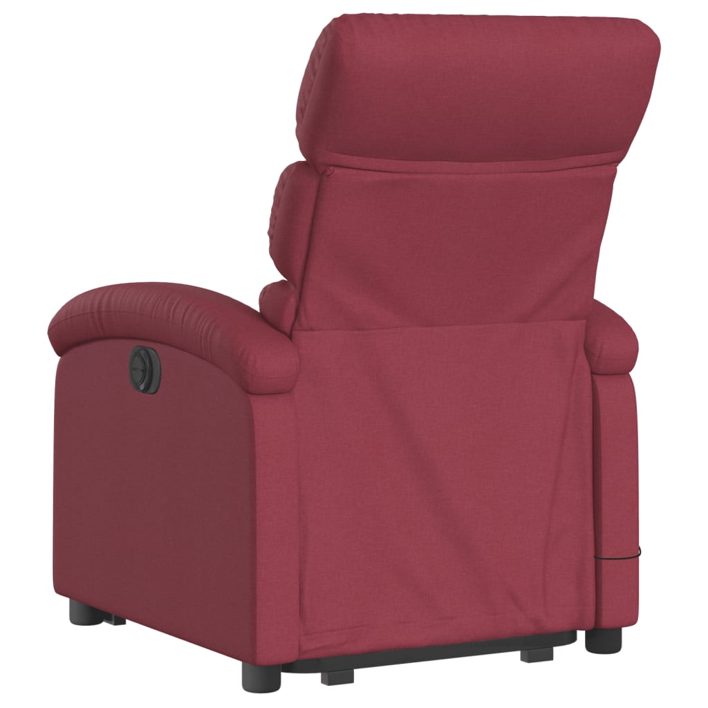 Fauteuil inclinable de massage électrique Rouge bordeaux Tissu Fauteuils vidaXL   