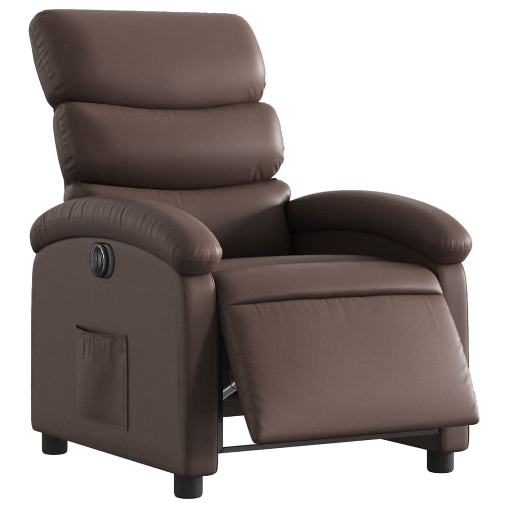 Fauteuil inclinable électrique Marron Similicuir Fauteuils vidaXL   