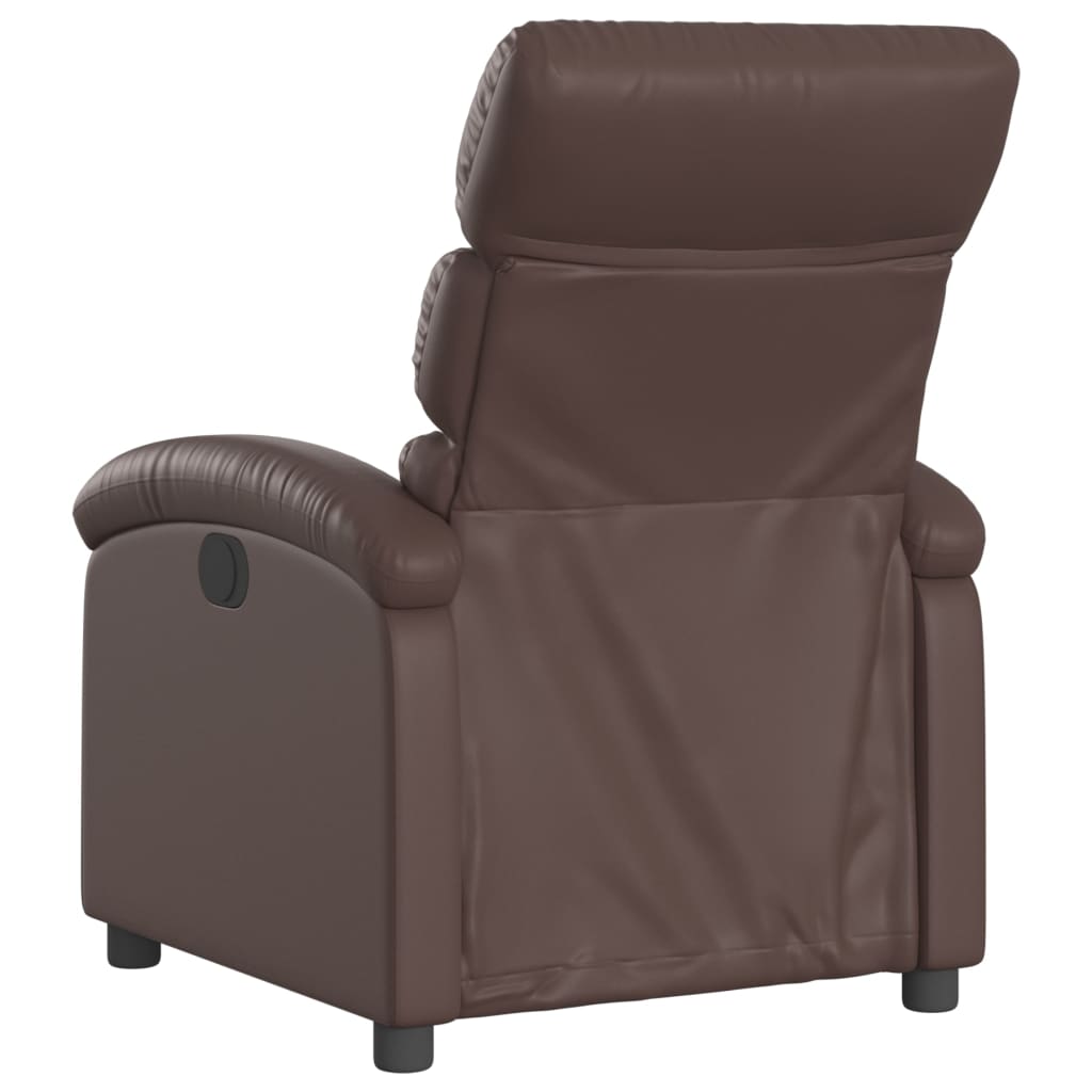 Fauteuil inclinable électrique Marron Similicuir Fauteuils vidaXL   