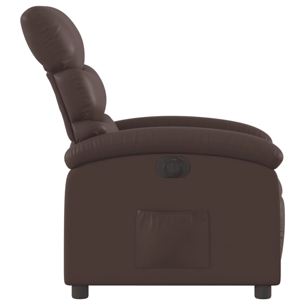 Fauteuil inclinable électrique Marron Similicuir Fauteuils vidaXL   