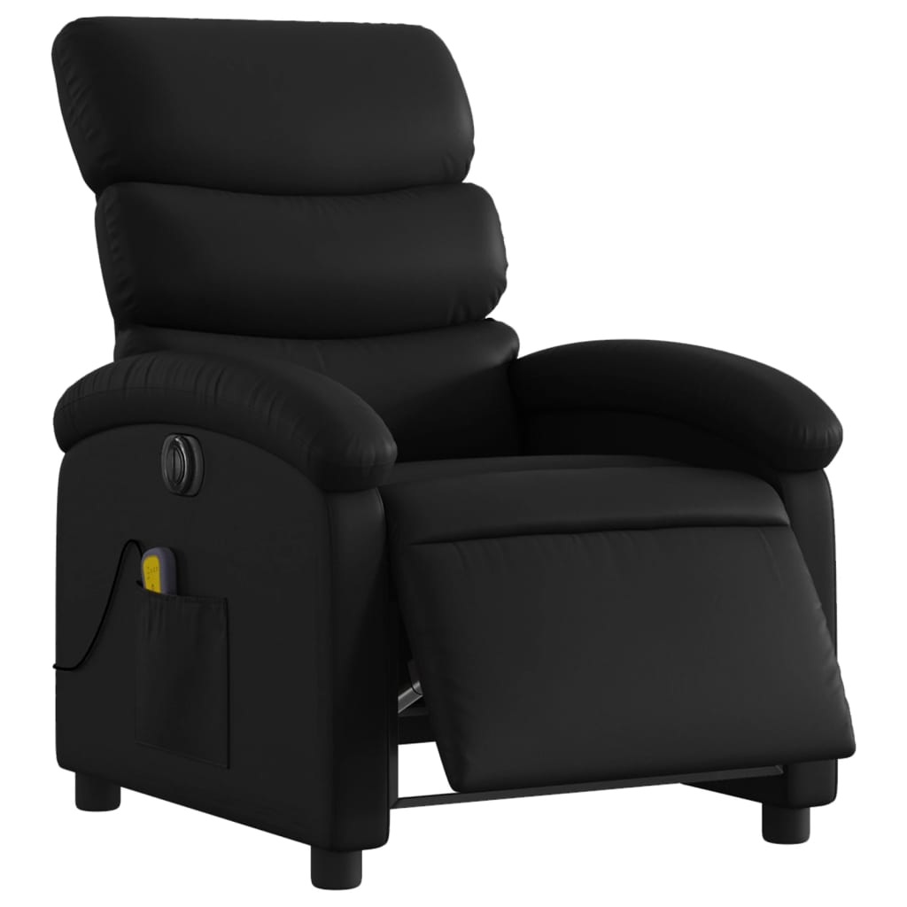 Fauteuil de massage inclinable électrique noir similicuir Fauteuils vidaXL   