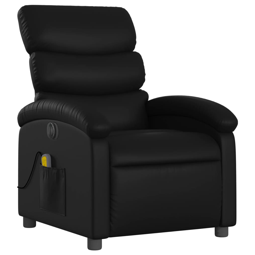 Fauteuil de massage inclinable électrique noir similicuir Fauteuils vidaXL   