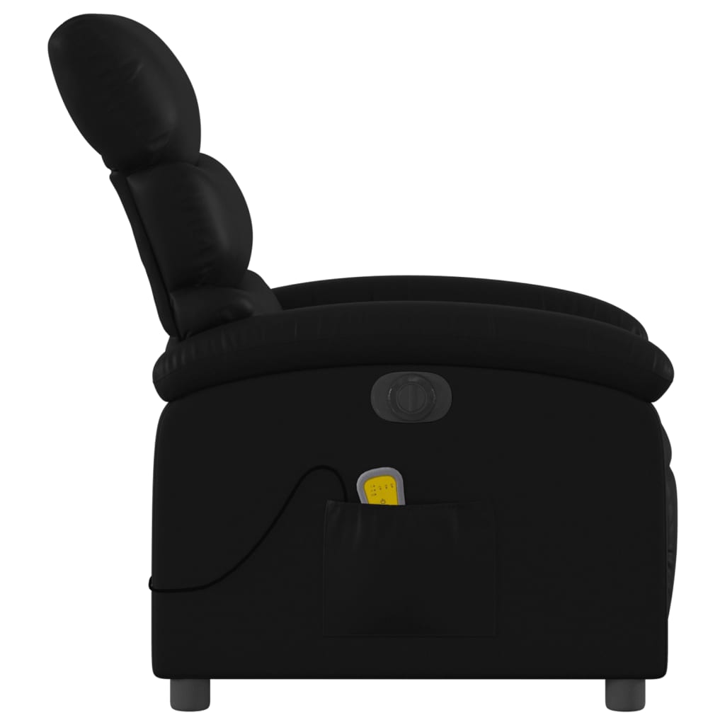 Fauteuil de massage inclinable électrique noir similicuir Fauteuils vidaXL   