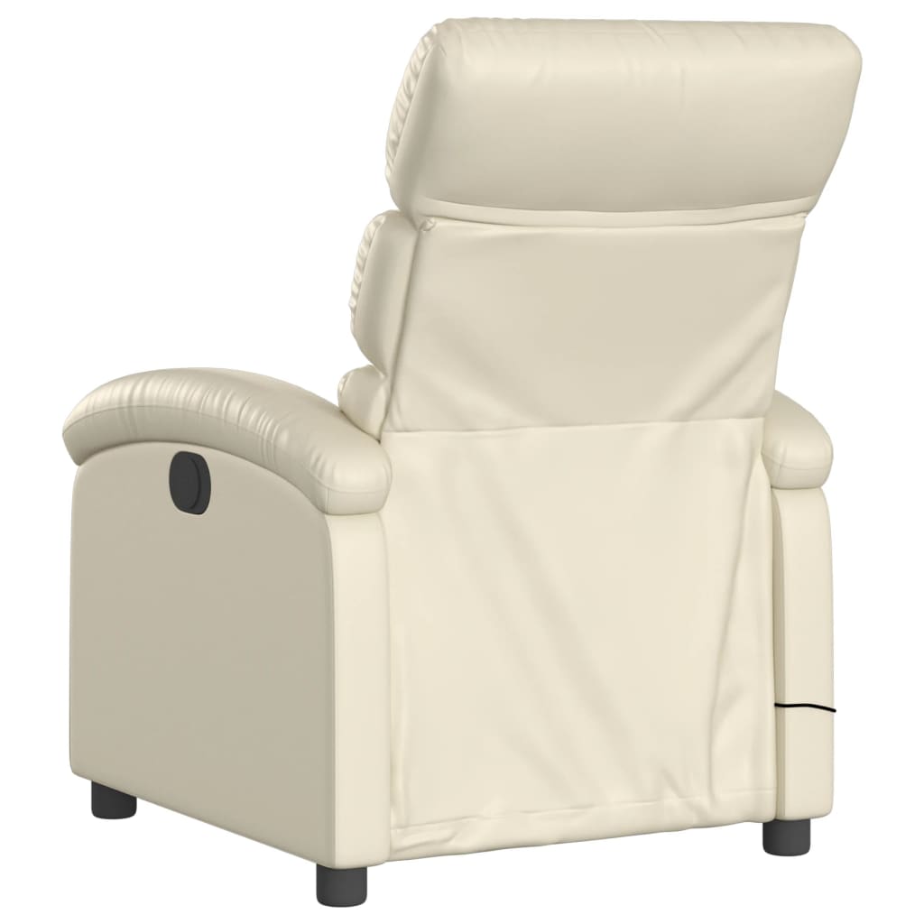 Fauteuil de massage inclinable électrique crème similicuir Fauteuils vidaXL   