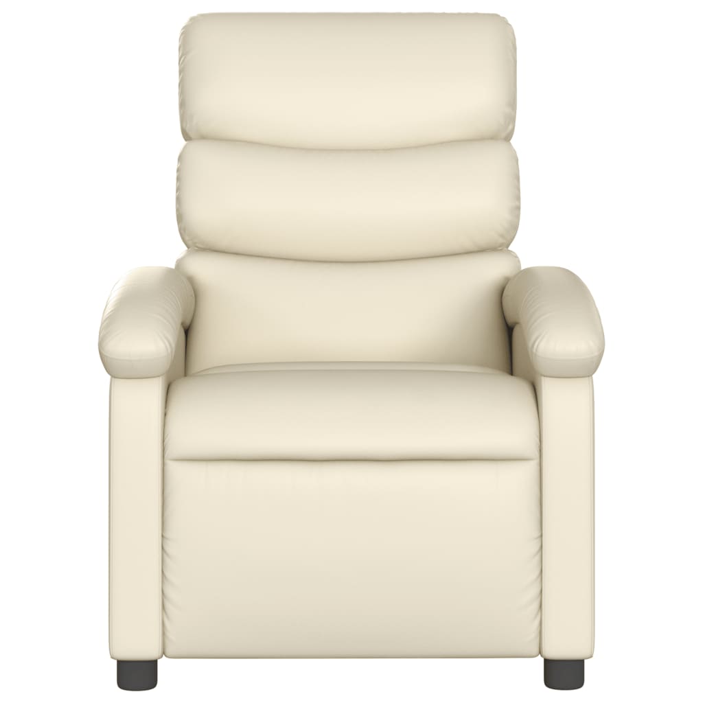 Fauteuil de massage inclinable électrique crème similicuir Fauteuils vidaXL   