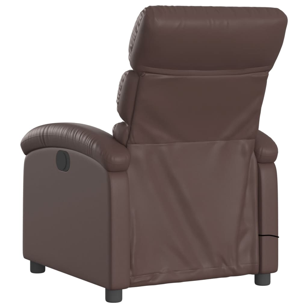 Fauteuil de massage inclinable électrique marron similicuir Fauteuils vidaXL   