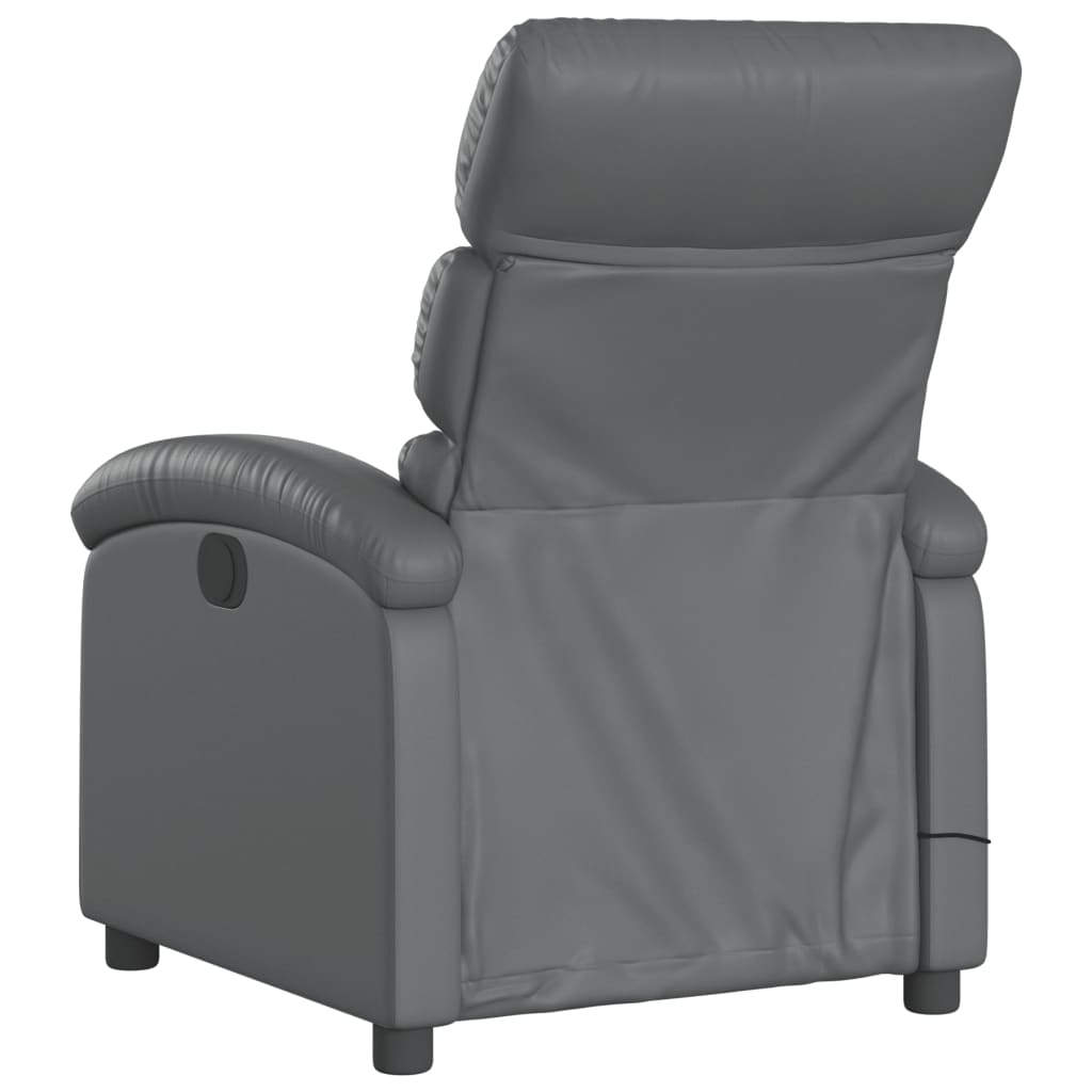 Fauteuil de massage inclinable électrique gris similicuir Fauteuils vidaXL   