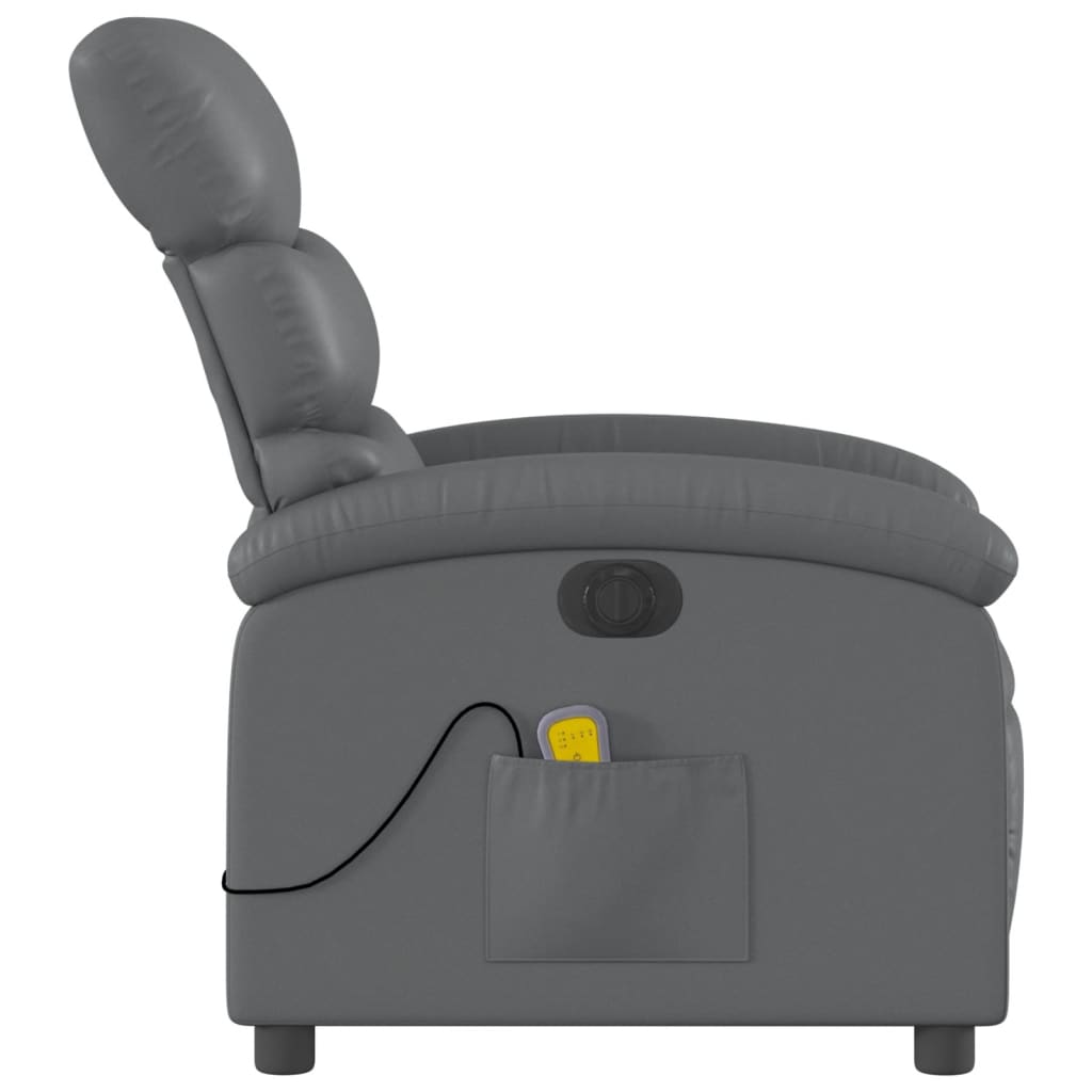 Fauteuil de massage inclinable électrique gris similicuir Fauteuils vidaXL   