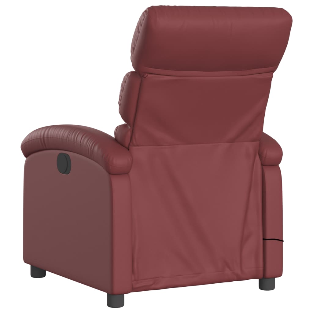 Fauteuil de massage inclinable électrique rouge bordeaux Fauteuils vidaXL   