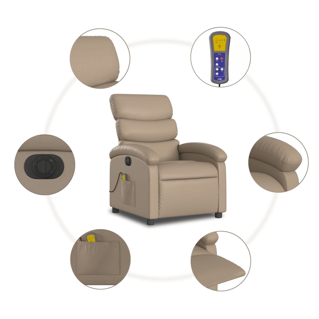 Fauteuil de massage inclinable électrique cappuccino similicuir Fauteuils vidaXL   