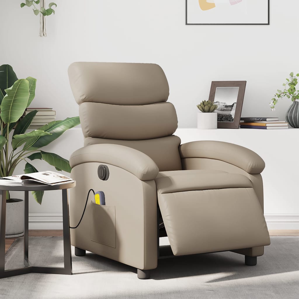 Fauteuil de massage inclinable électrique cappuccino similicuir Fauteuils vidaXL   