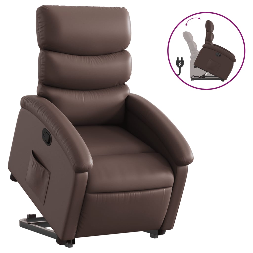 Fauteuil inclinable marron similicuir Fauteuils vidaXL   