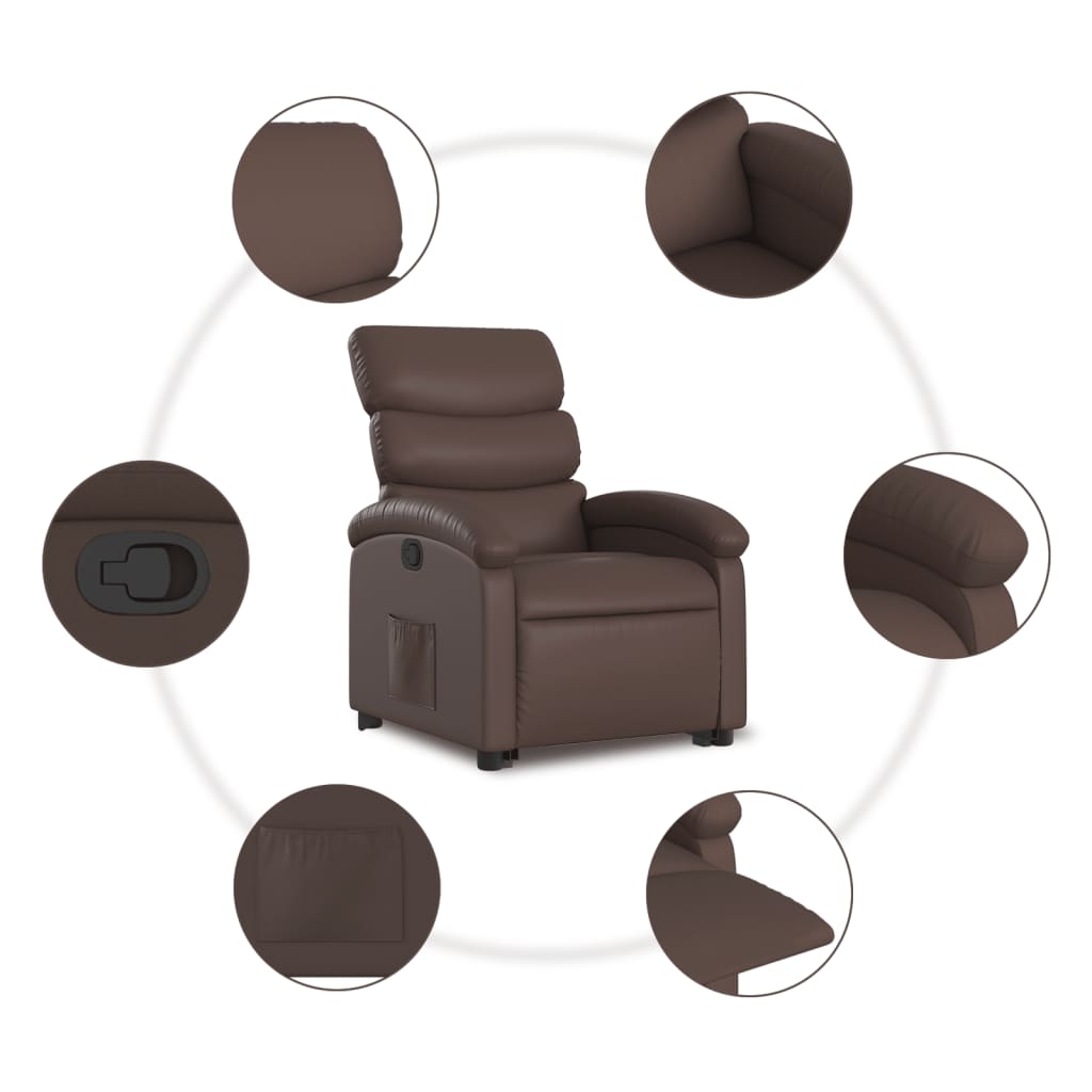 Fauteuil inclinable marron similicuir Fauteuils vidaXL   