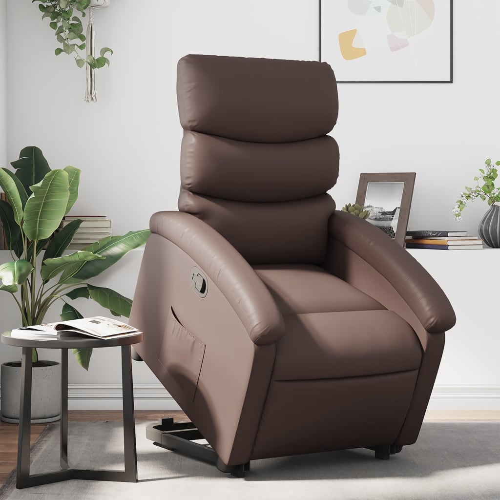 Fauteuil inclinable marron similicuir Fauteuils vidaXL   