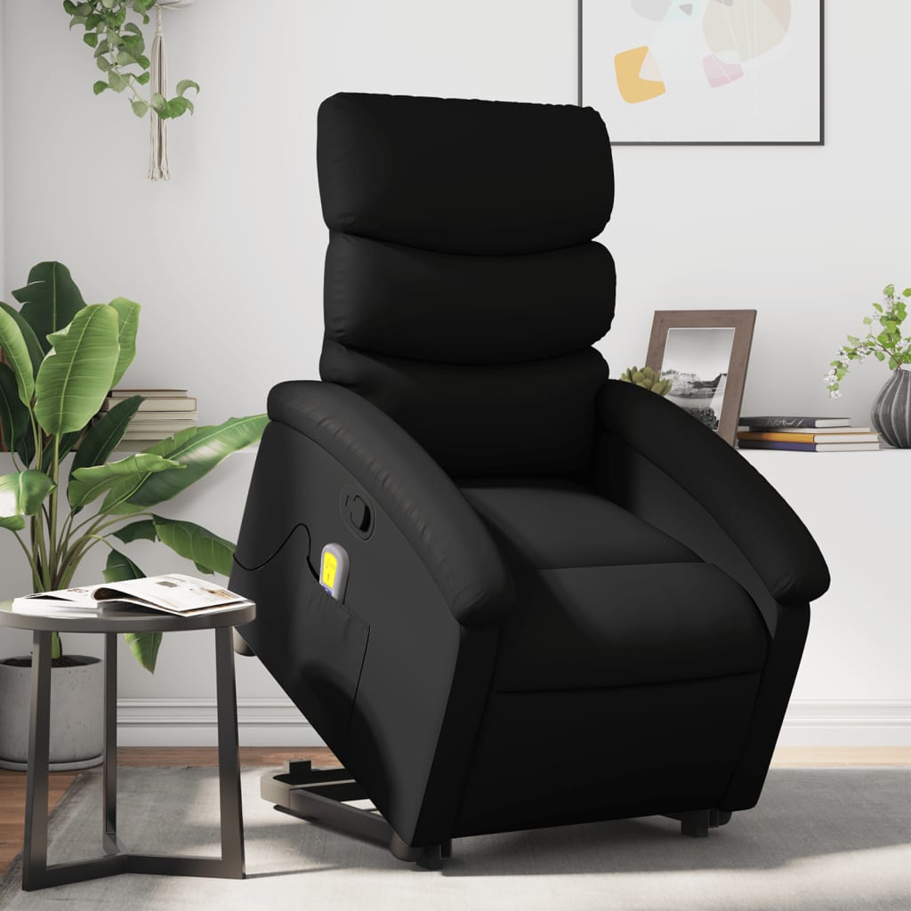 Fauteuil inclinable de massage Noir Similicuir Fauteuils vidaXL   