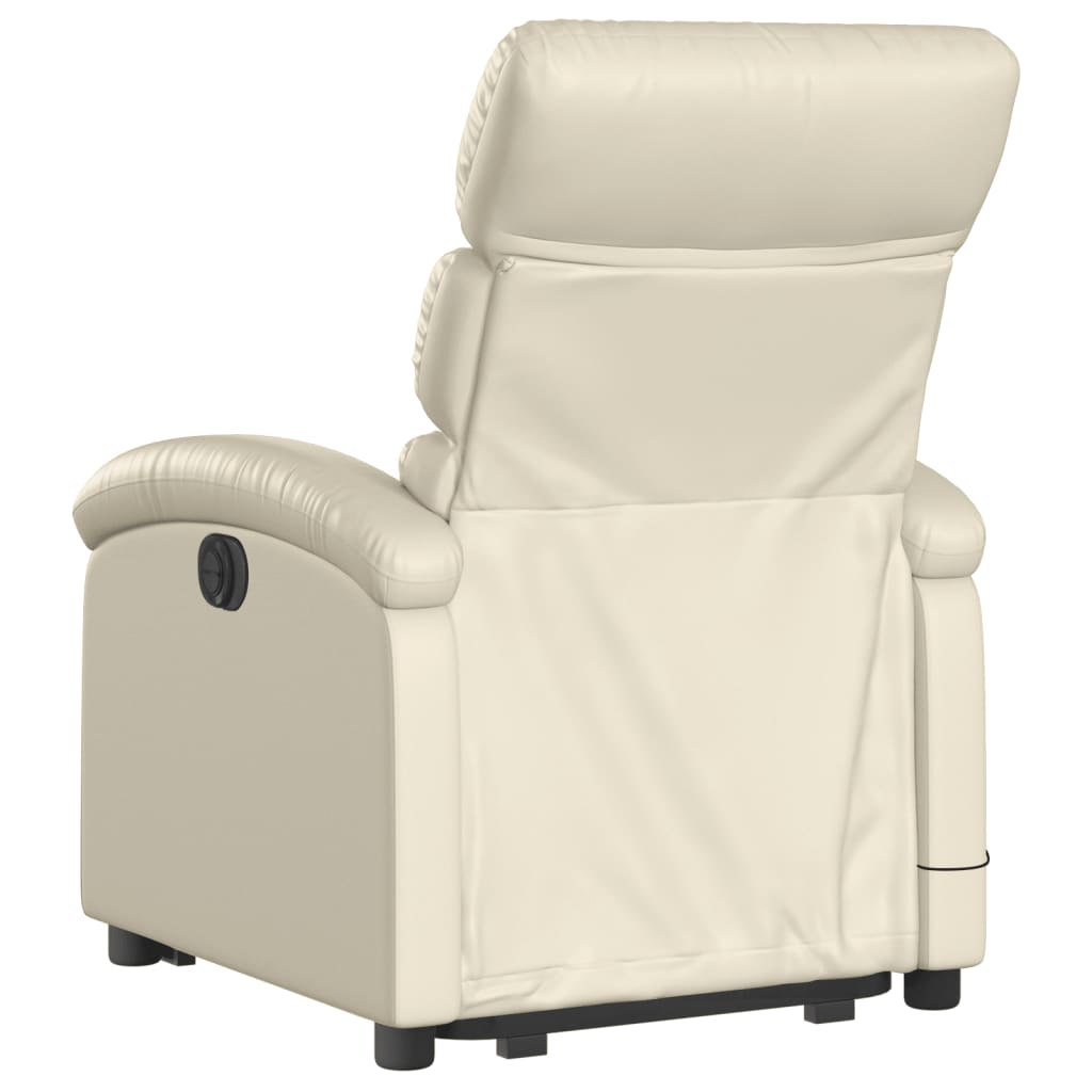 Fauteuil inclinable de massage Crème Similicuir Fauteuils vidaXL   