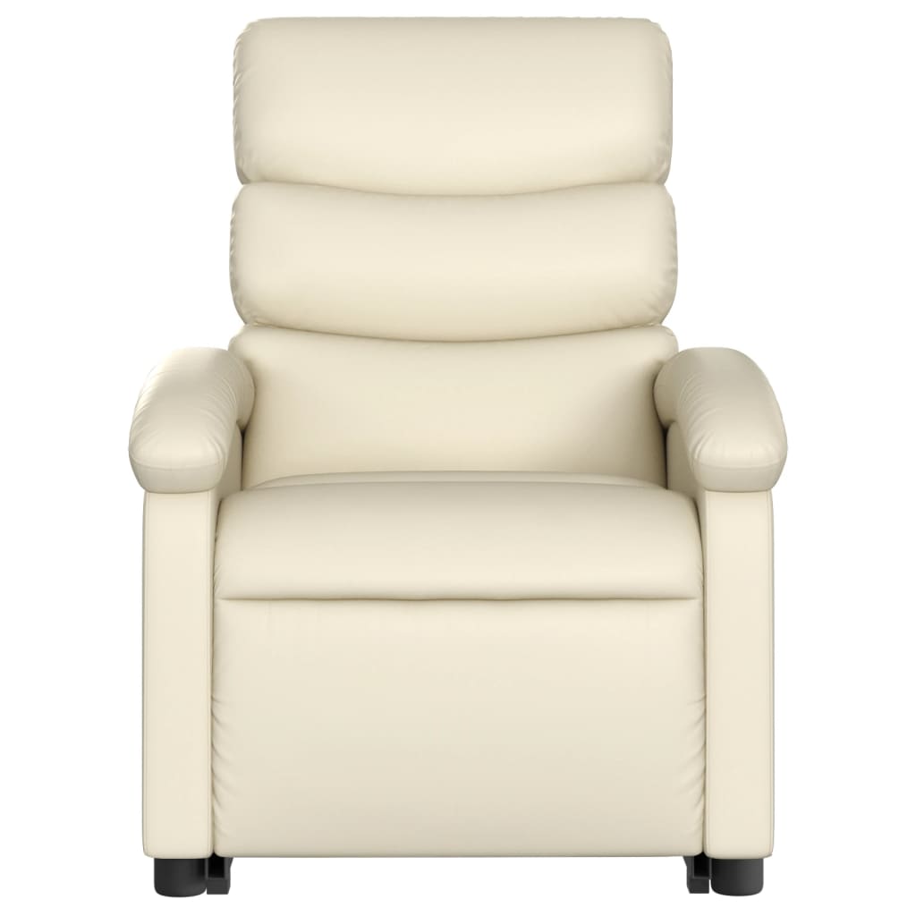 Fauteuil inclinable de massage Crème Similicuir Fauteuils vidaXL   