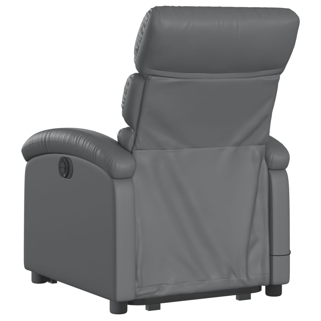 Fauteuil inclinable de massage Gris Similicuir Fauteuils vidaXL   