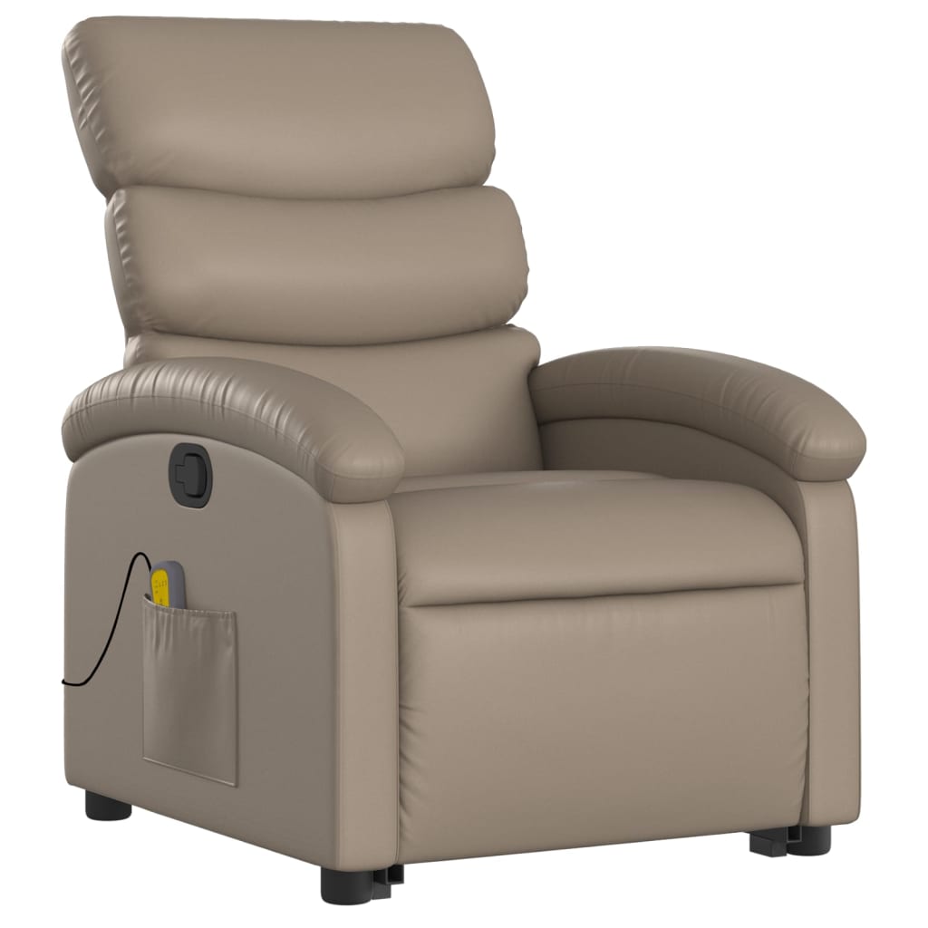 Fauteuil inclinable de massage Cappuccino Similicuir Fauteuils vidaXL   