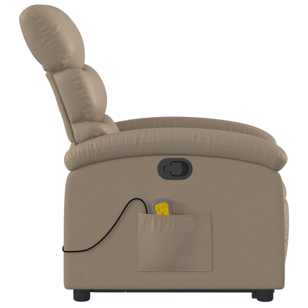 Fauteuil inclinable de massage Cappuccino Similicuir Fauteuils vidaXL   