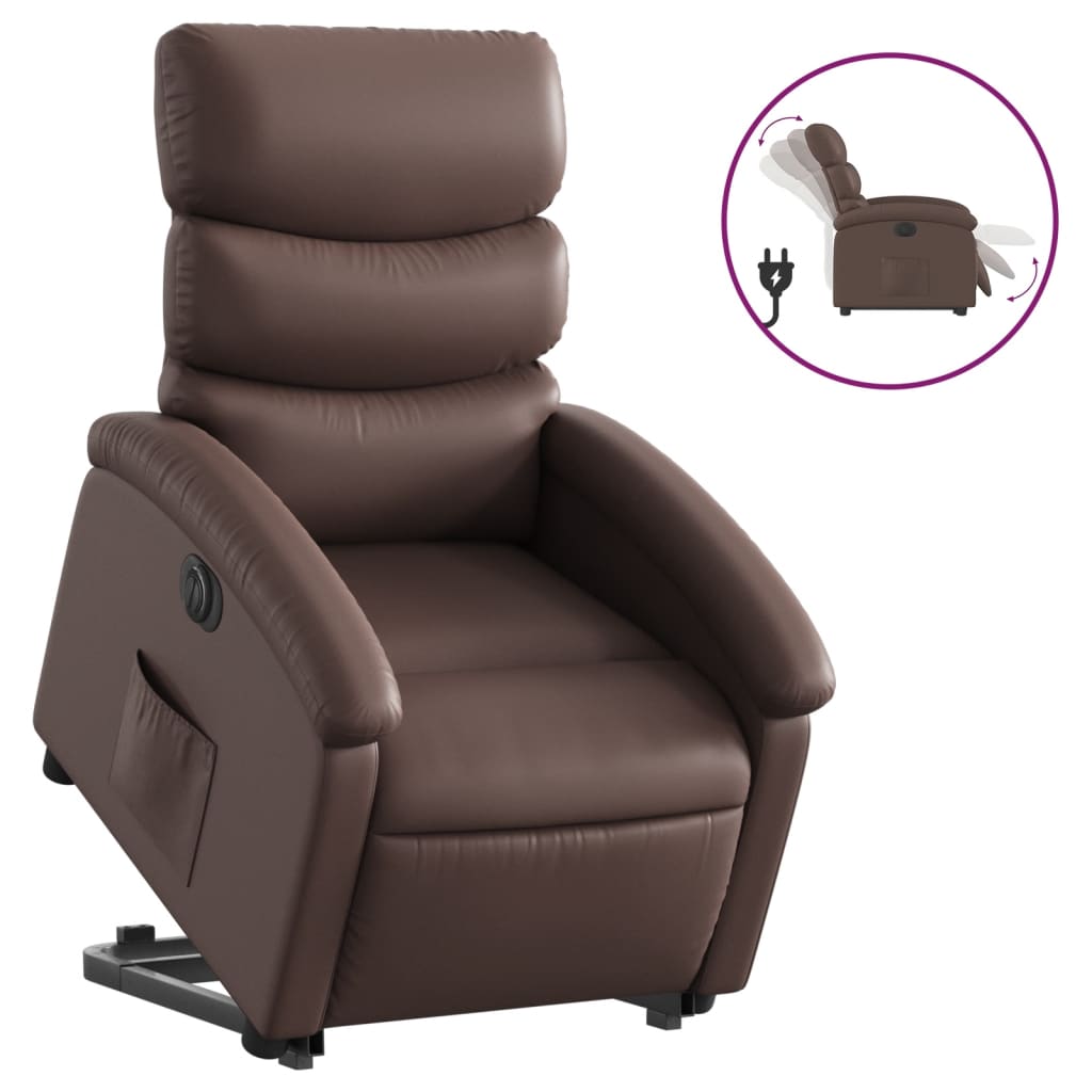 Fauteuil inclinable électrique marron similicuir Fauteuils vidaXL   