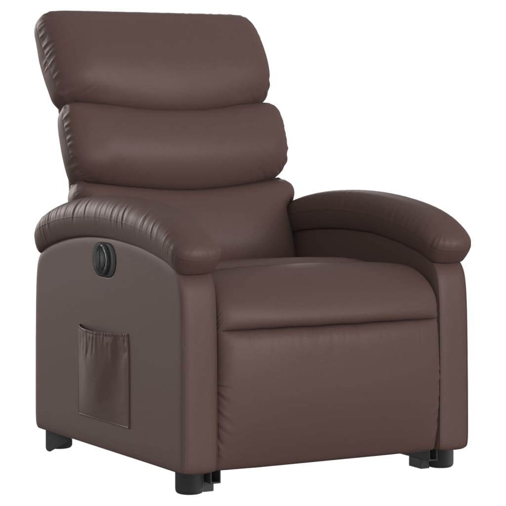 Fauteuil inclinable électrique marron similicuir Fauteuils vidaXL   