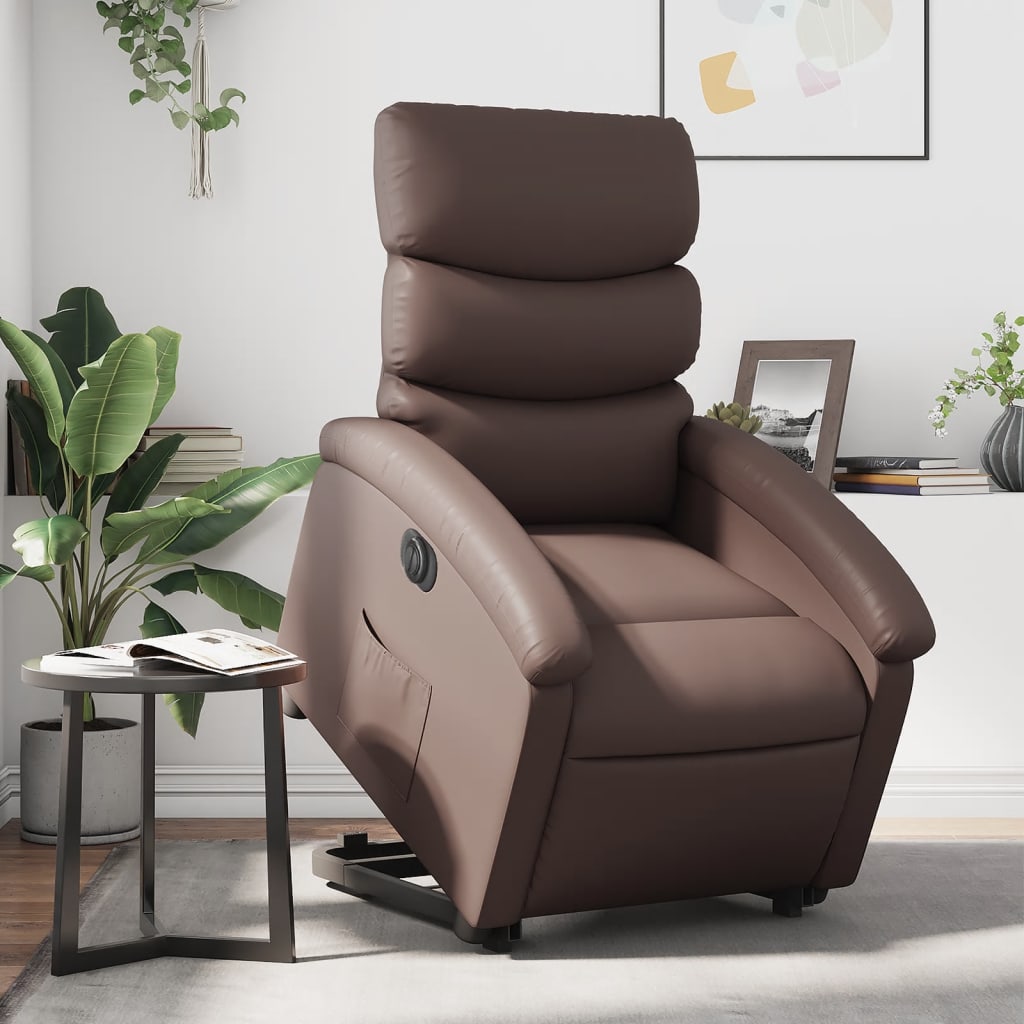 Fauteuil inclinable électrique marron similicuir Fauteuils vidaXL   