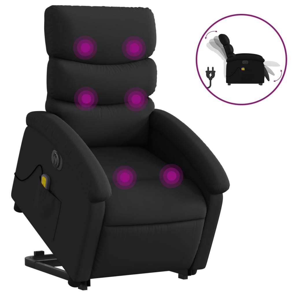 Fauteuil inclinable de massage électrique noir similicuir Fauteuils vidaXL   