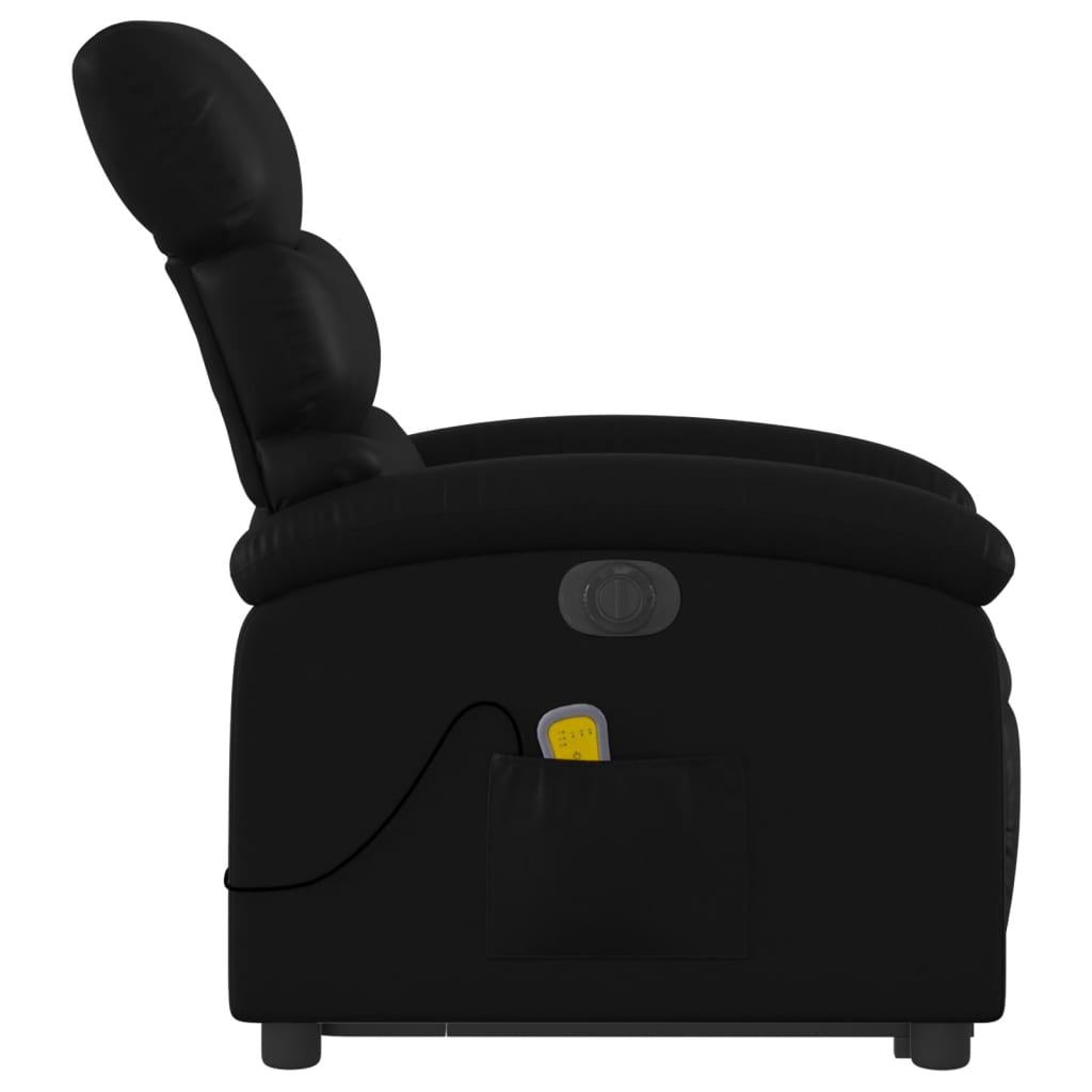 Fauteuil inclinable de massage électrique noir similicuir Fauteuils vidaXL   