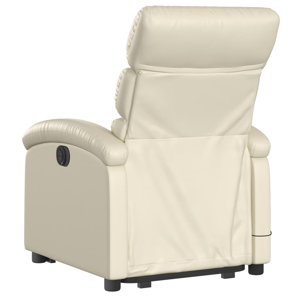 Fauteuil inclinable de massage électrique crème similicuir Fauteuils vidaXL   